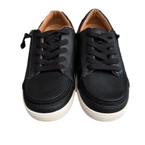BILLY Shoes Womens 7 W Black Classic Lace Low Zip Around Adaptive Sneaker Casual